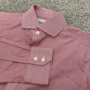 Charles Tyrwhitt Dress Shirt 14.5/32 Red Stripe Non-Iron Extra Slim Fit Button